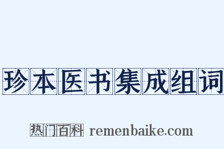 珍本医书集成组词是什么意思的图片